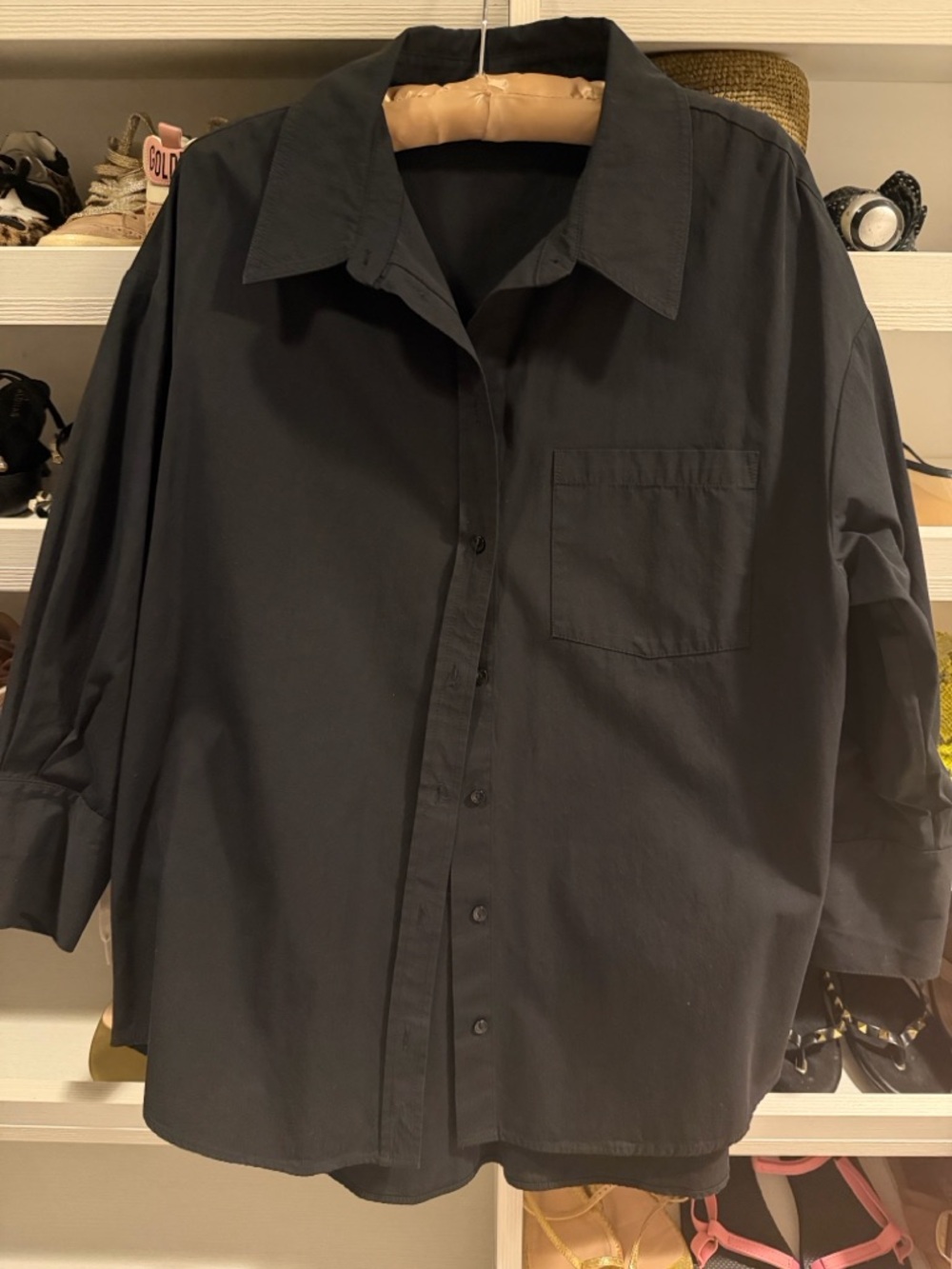 Anine Bing 'Mika' Black Button-Front Shirt - Picture 3 of 7